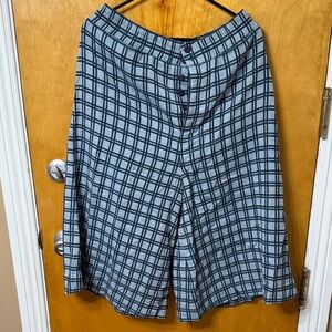 Ace & Jig Navy and Charcoal Checkered Wide Leg Pants